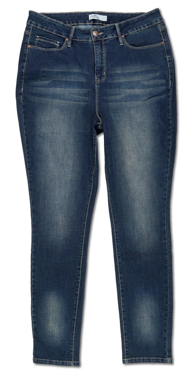 Women's Plus Hide Your Muffin Top Skinny Jeans - Dark Wash | Burkes Outlet