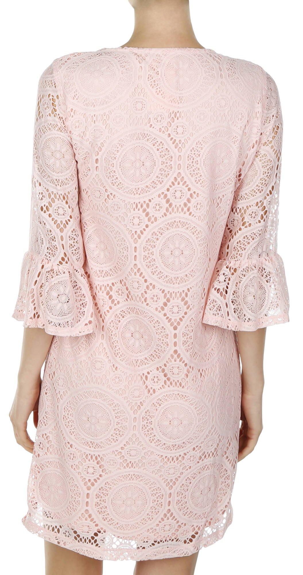 light pink bell sleeve dress