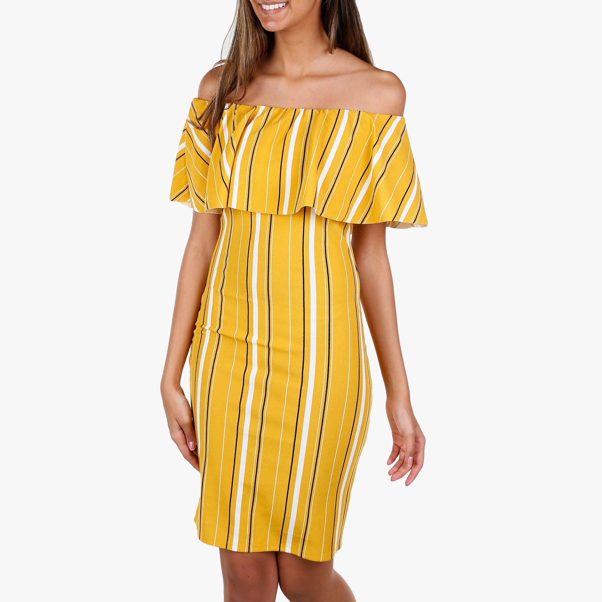 junior off shoulder dress