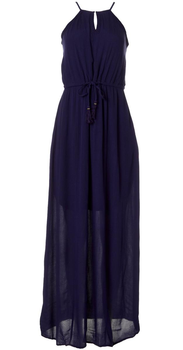 Women's Drawstring Waist Maxi Dress - Blue | Burkes Outlet