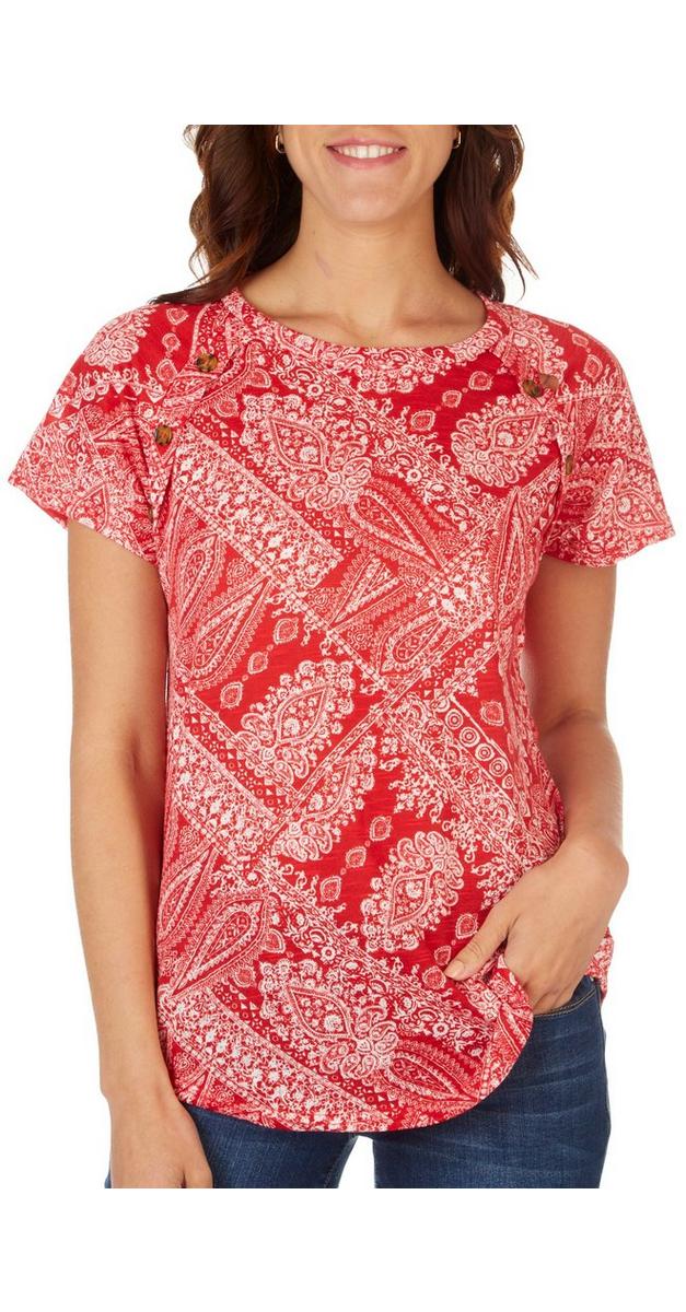 Women's Bandana Print Top Red Burkes Outlet