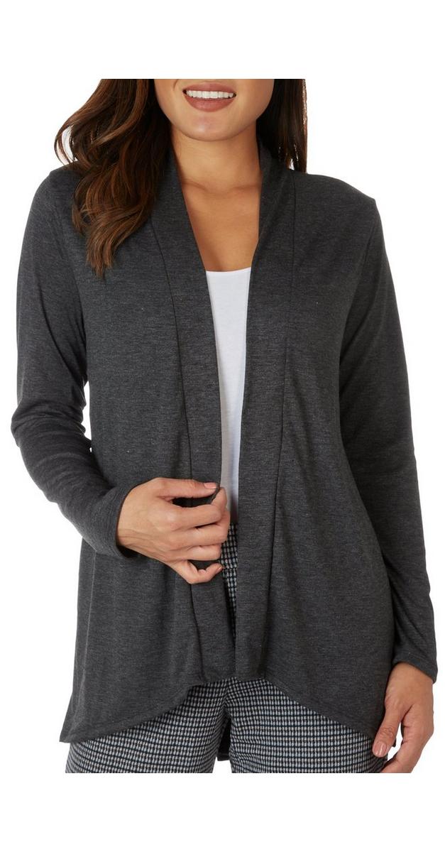 Women's Solid Knit Cardigan - Charcoal | Burkes Outlet