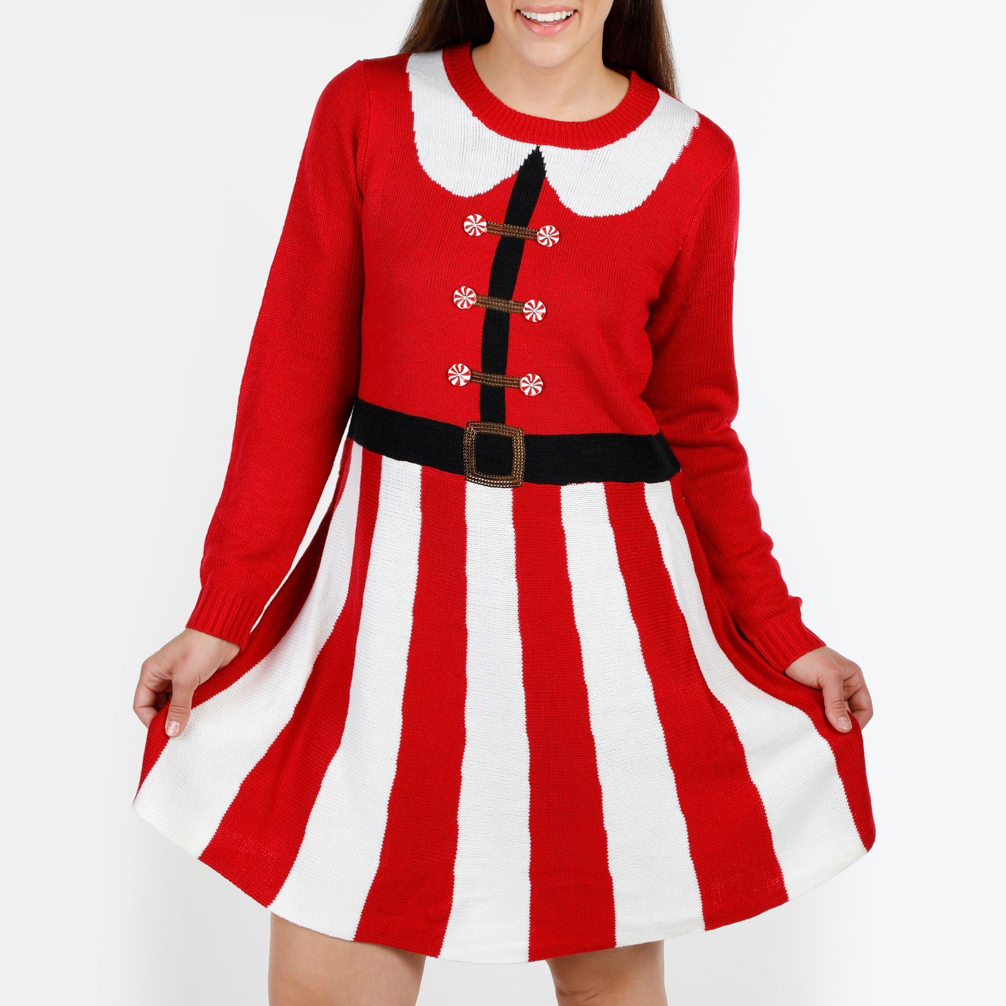 mrs claus sweater dress