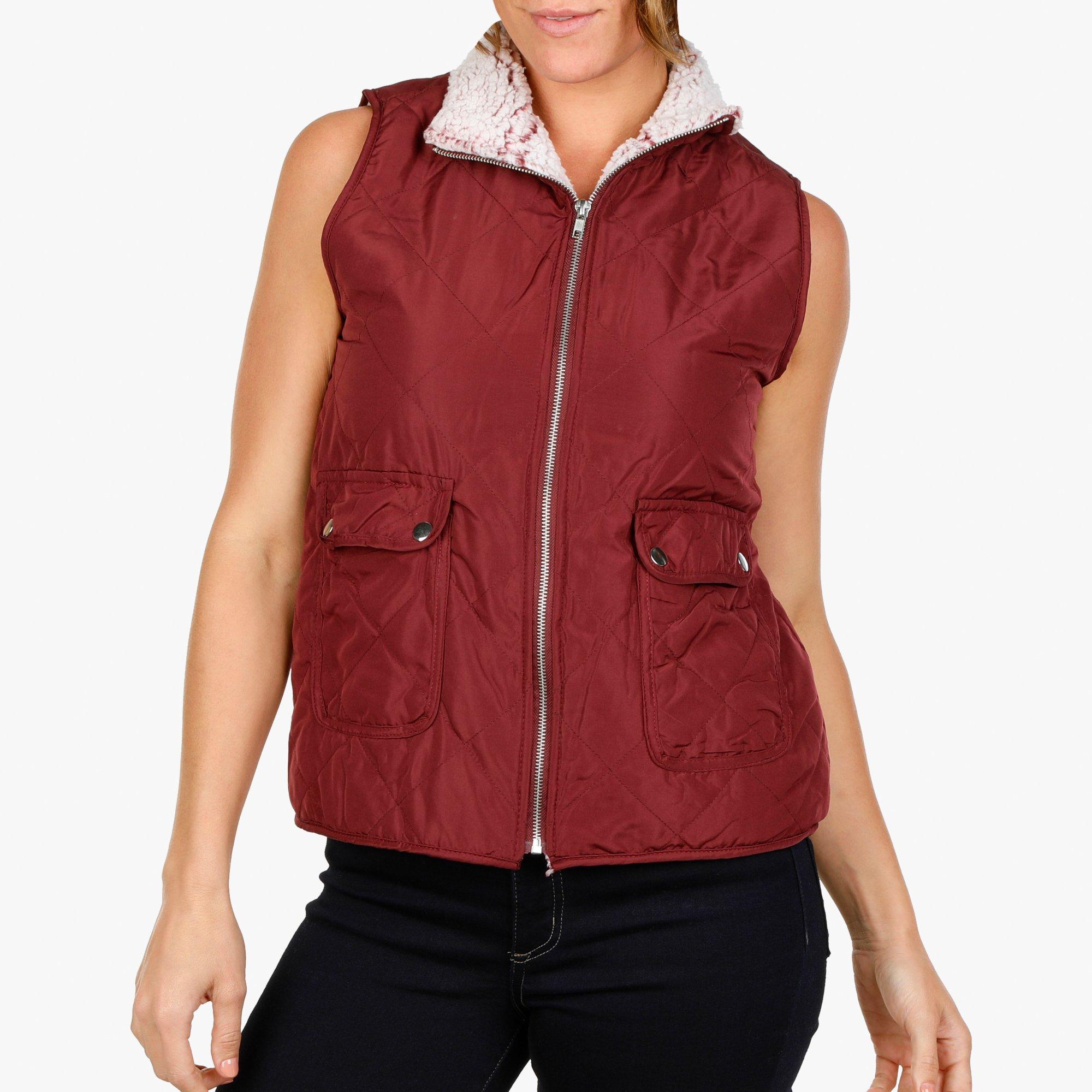 burgundy hooded vest