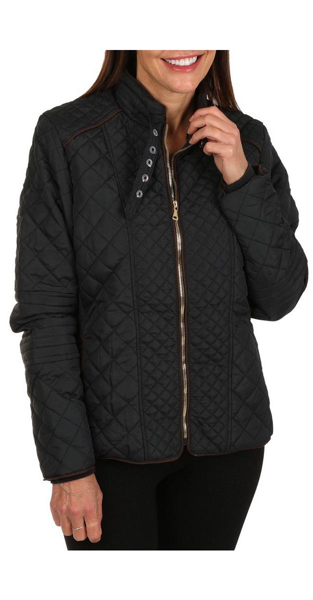 Women's Solid Quilted Jacket Black Burkes Outlet