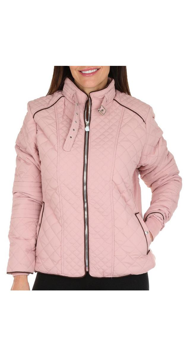 Women's Solid Quilted Jacket Pink Burkes Outlet