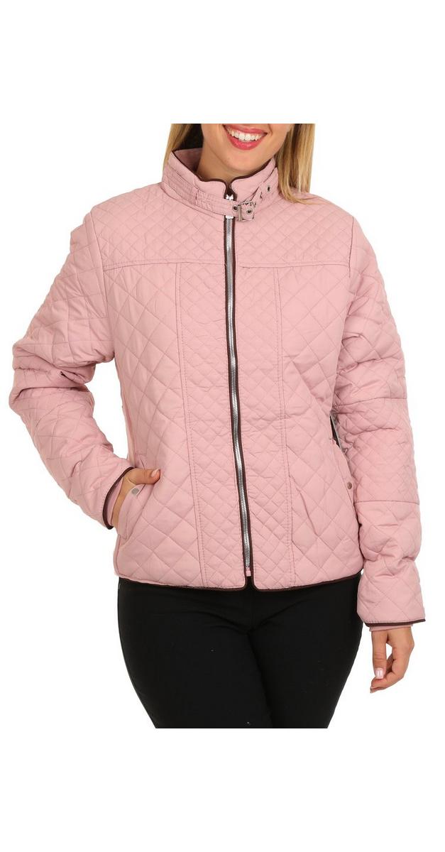 Women's Solid Quilted Jacket - Pink | Burkes Outlet