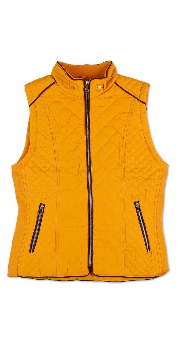 Women's Quilted Vest - Mustard | Burkes Outlet