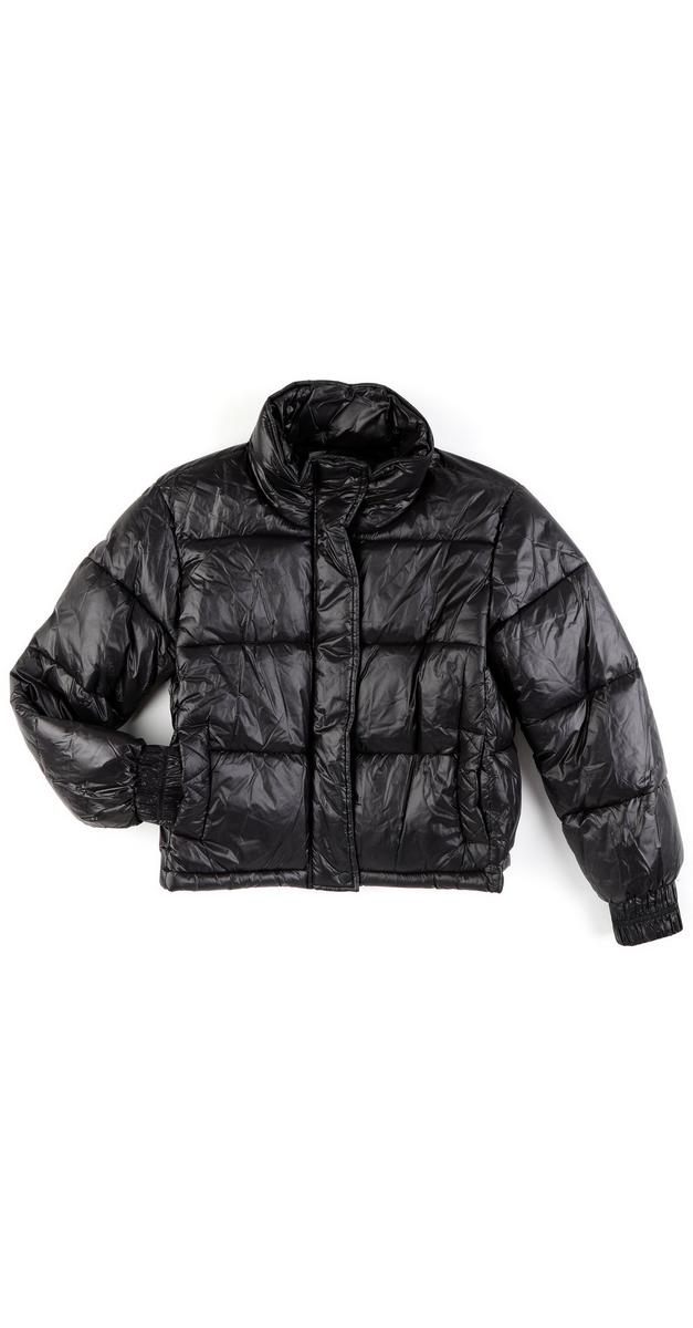 Download Women's Quilted Nylon Mock Neck Jacket - Black | Burkes Outlet