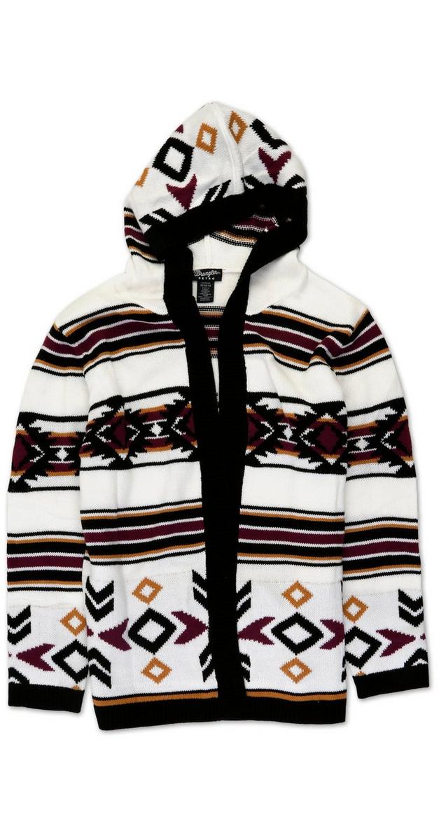 Juniors Aztec Print Hooded Cardigan - Multi | Burkes Outlet