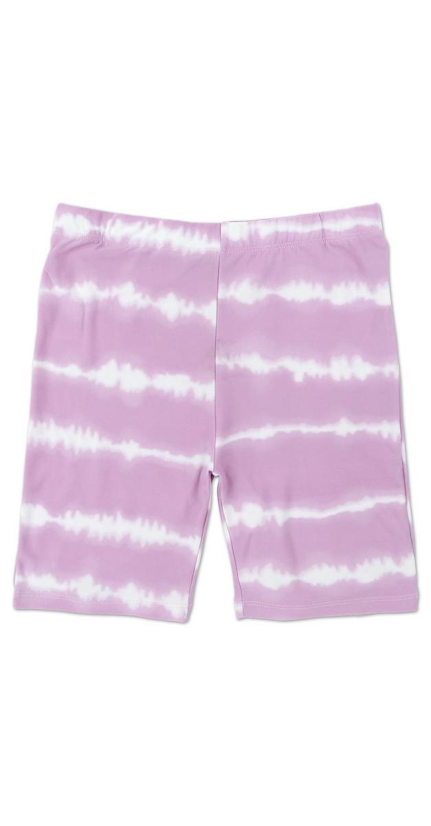purple tie dye biker shorts