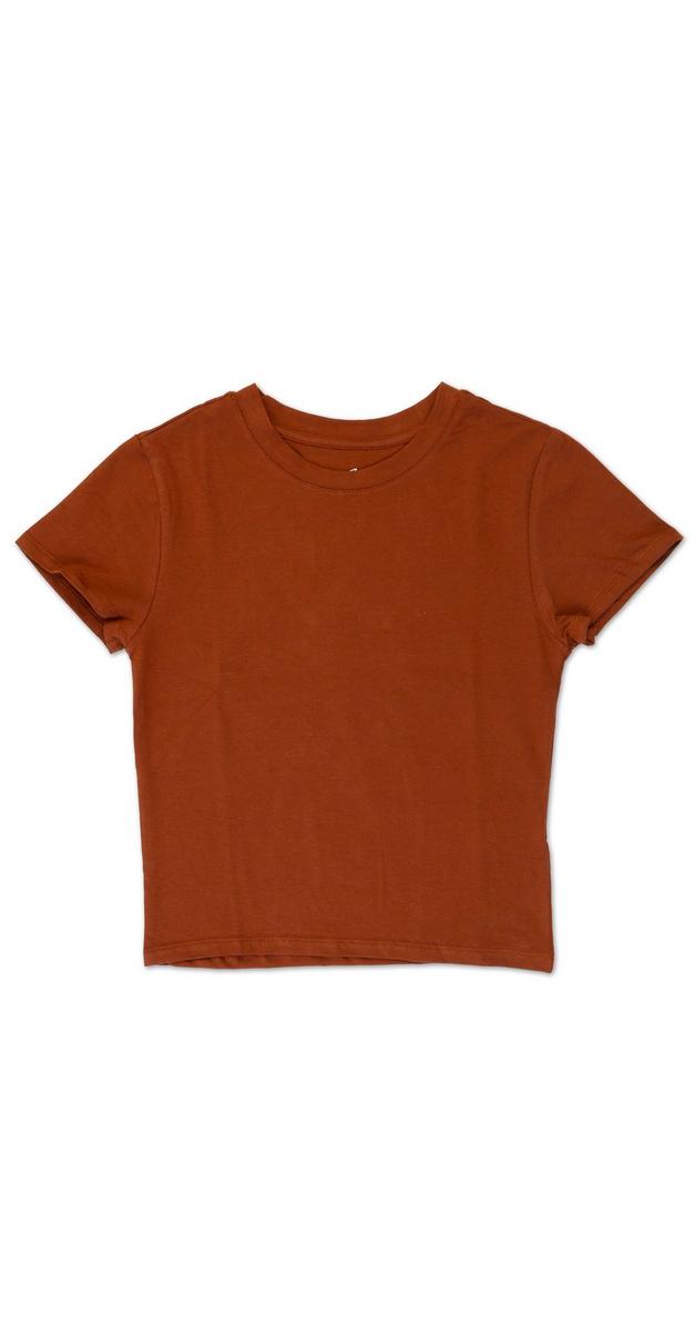 Juniors Cute & Cropped Baby Tee - Cocoa | Burkes Outlet