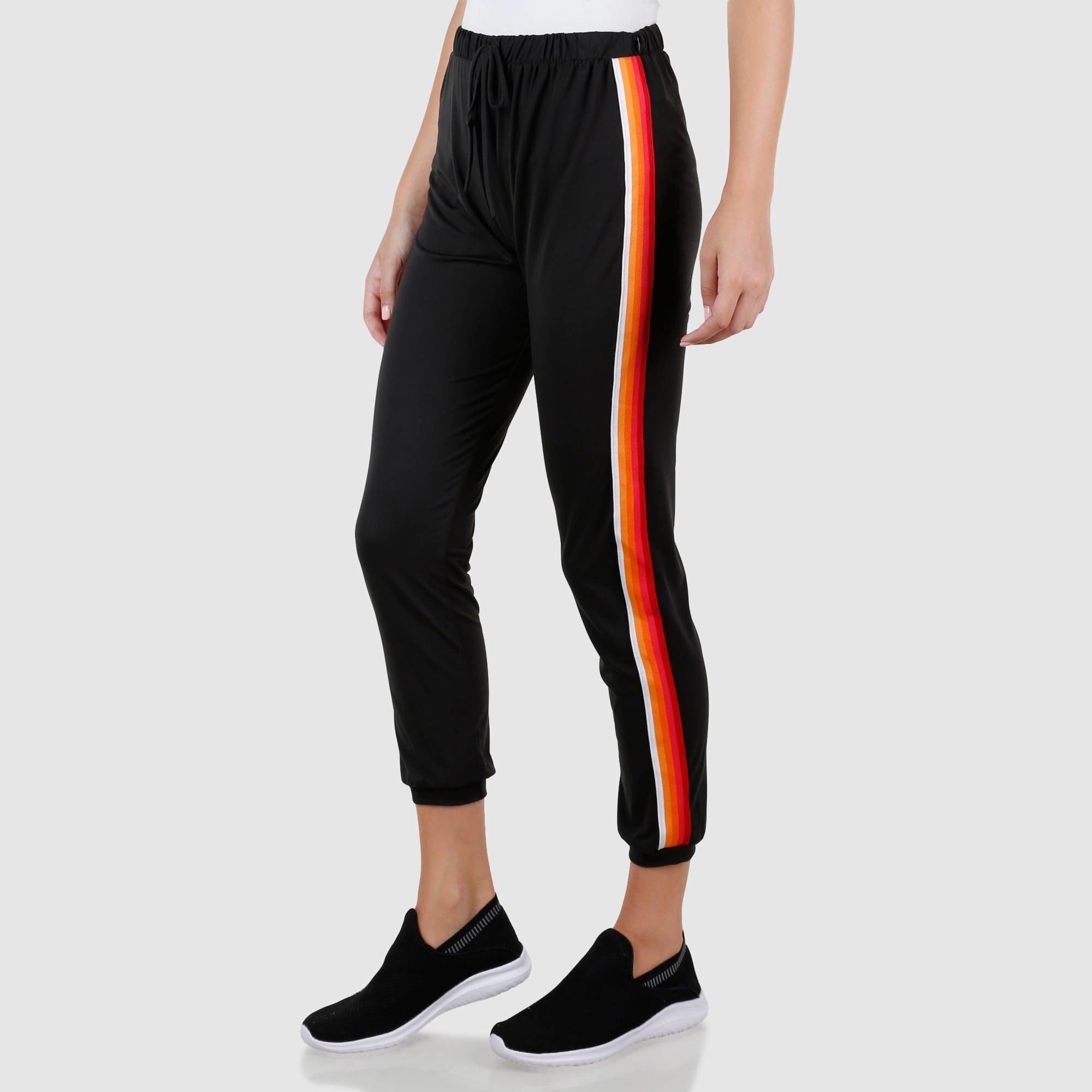 joggers with stripes down the side