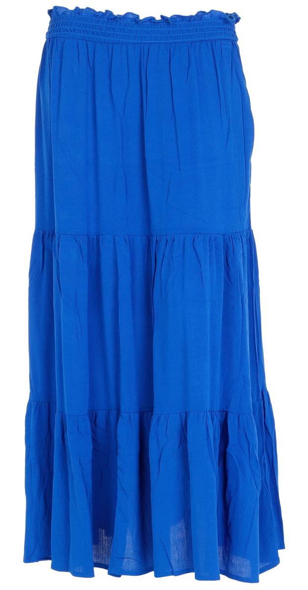 Juniors 3 Tier Maxi Skirt - Blue | Burkes Outlet
