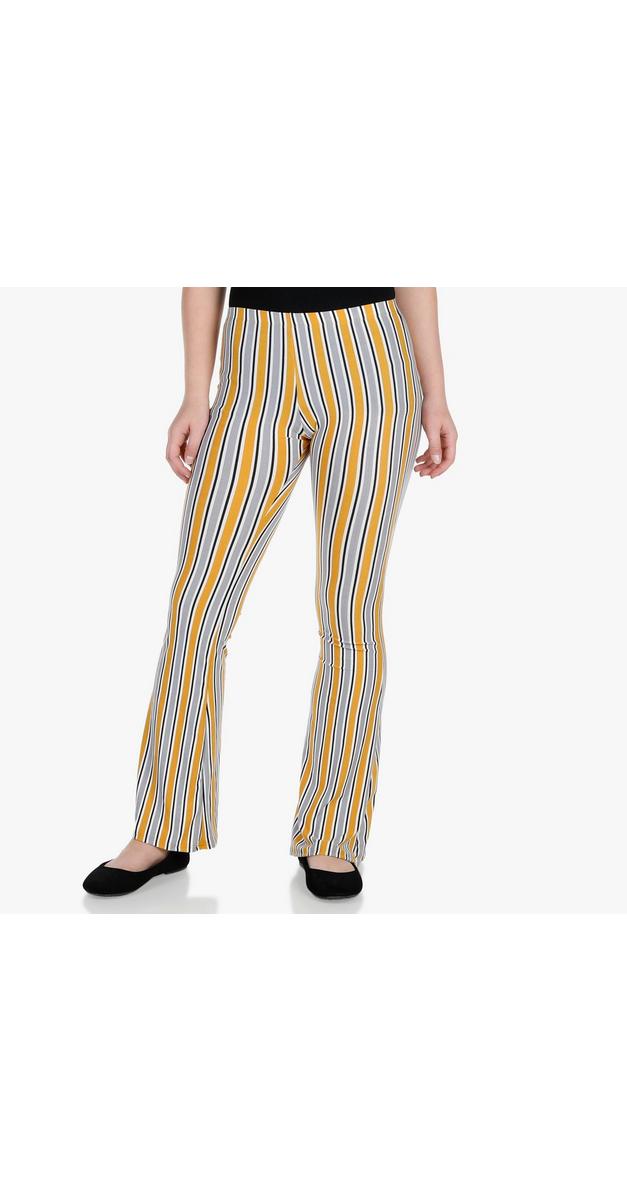 blue striped flare pants