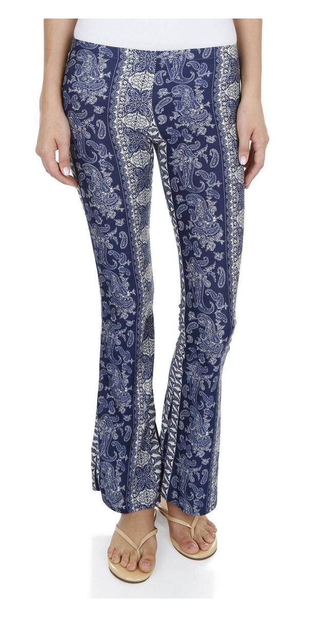 Junior Paisley Stripe Fit & Flare Pants - Blue | Burkes Outlet