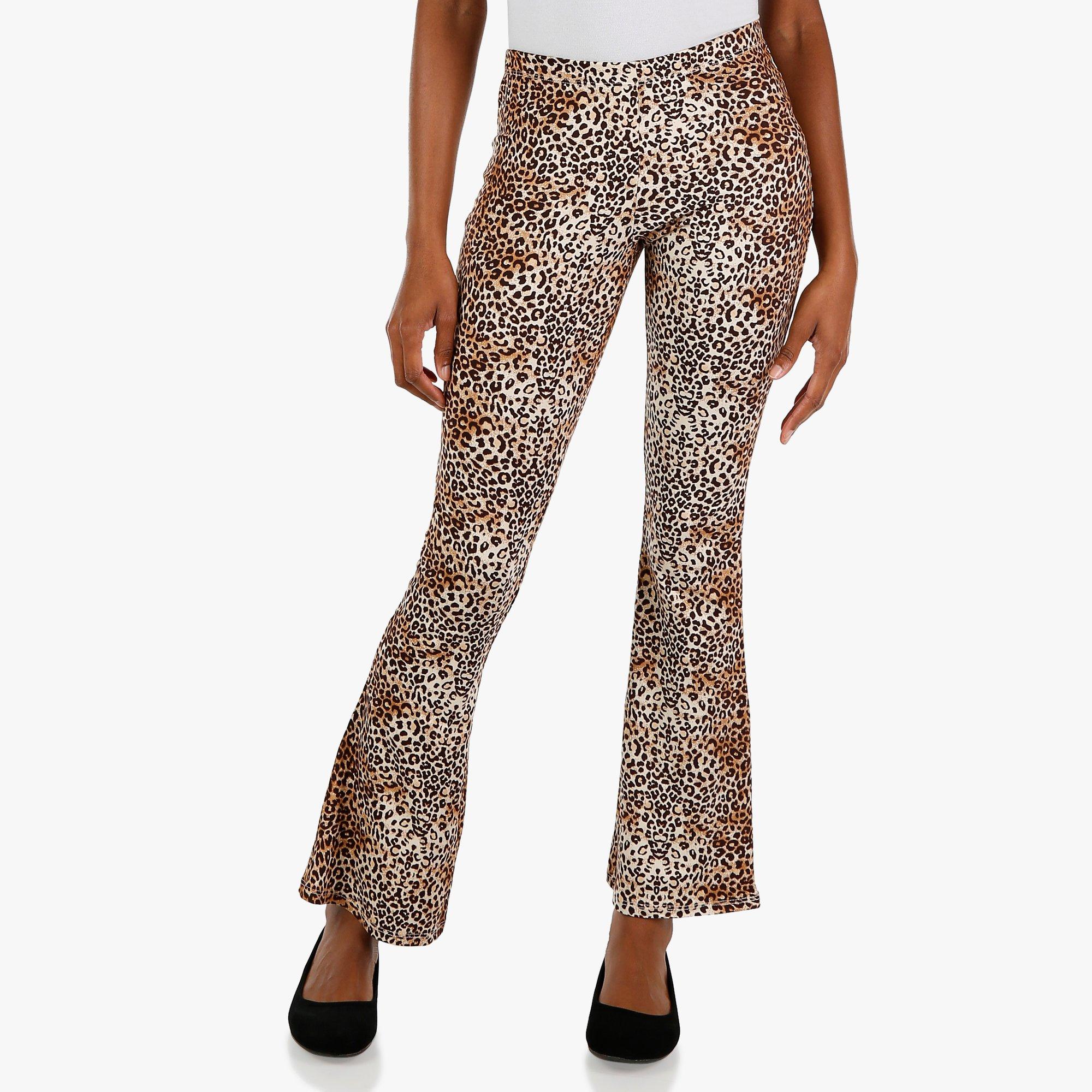 tiger print flare pants