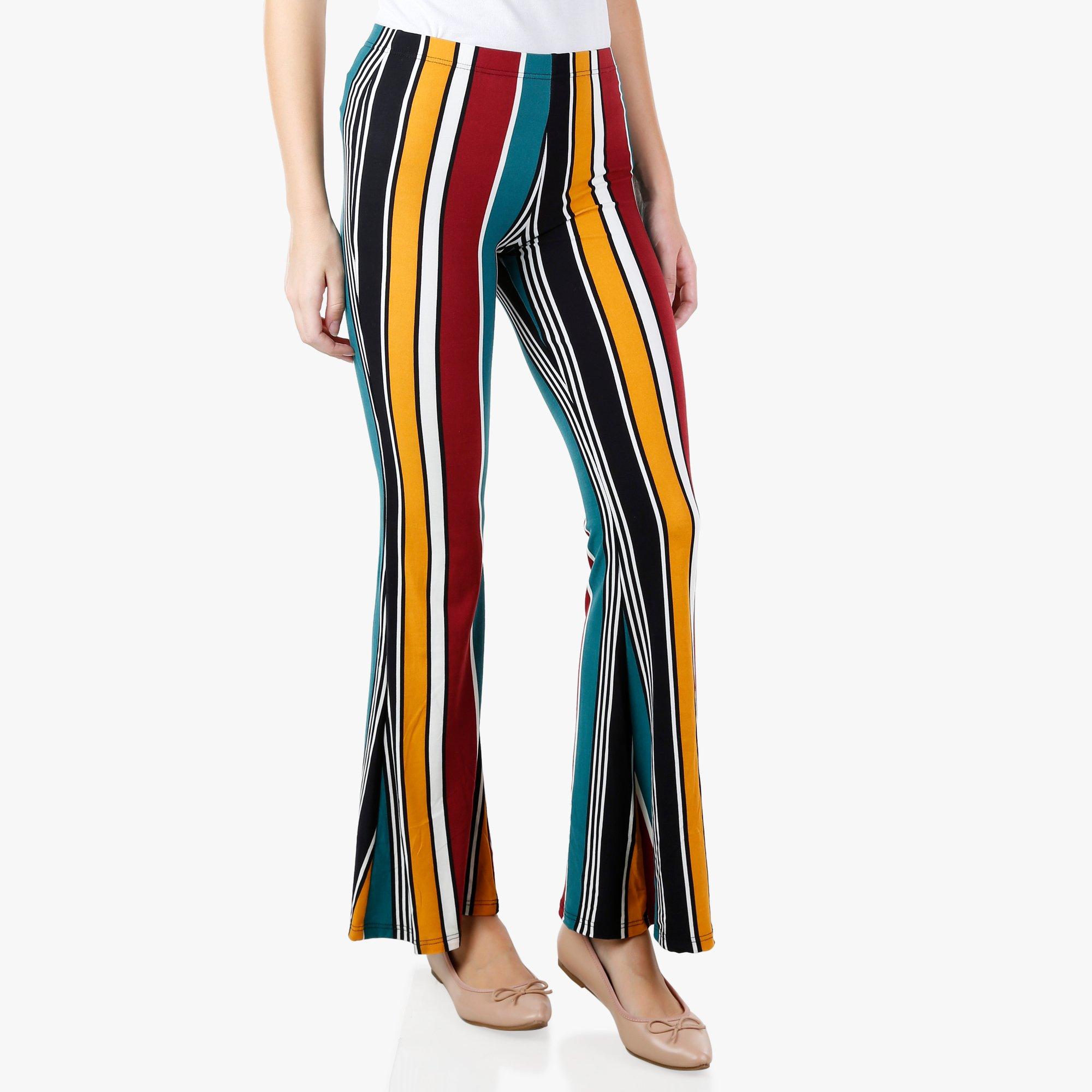 vertical striped flare pants