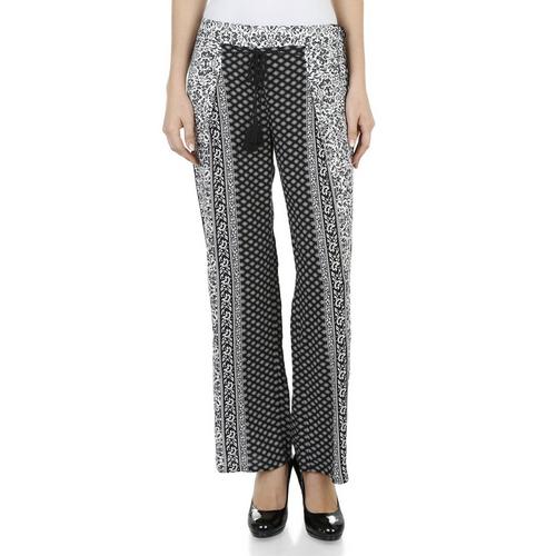 Junior Tie Front Print Palazzo Pants B W Burkes Outlet