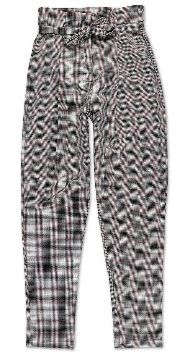 Juniors Plaid Paperbag Pants - Black Multi | Burkes Outlet