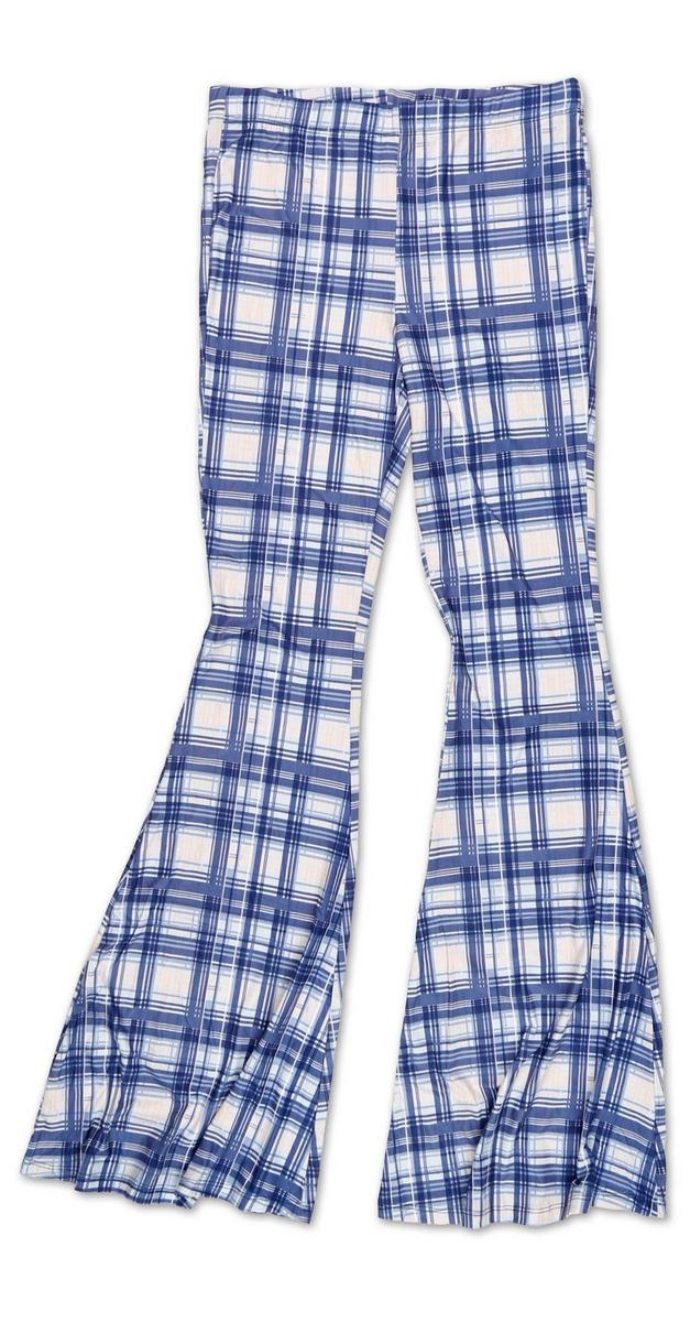 plaid flare jeans