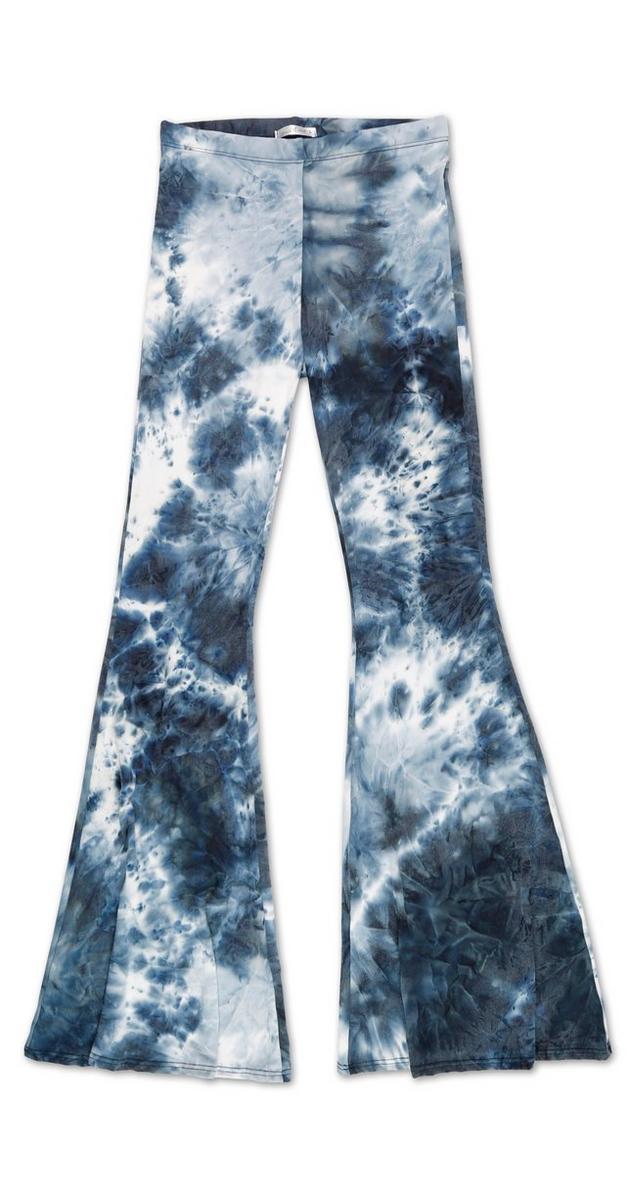 blue tie dye flare pants
