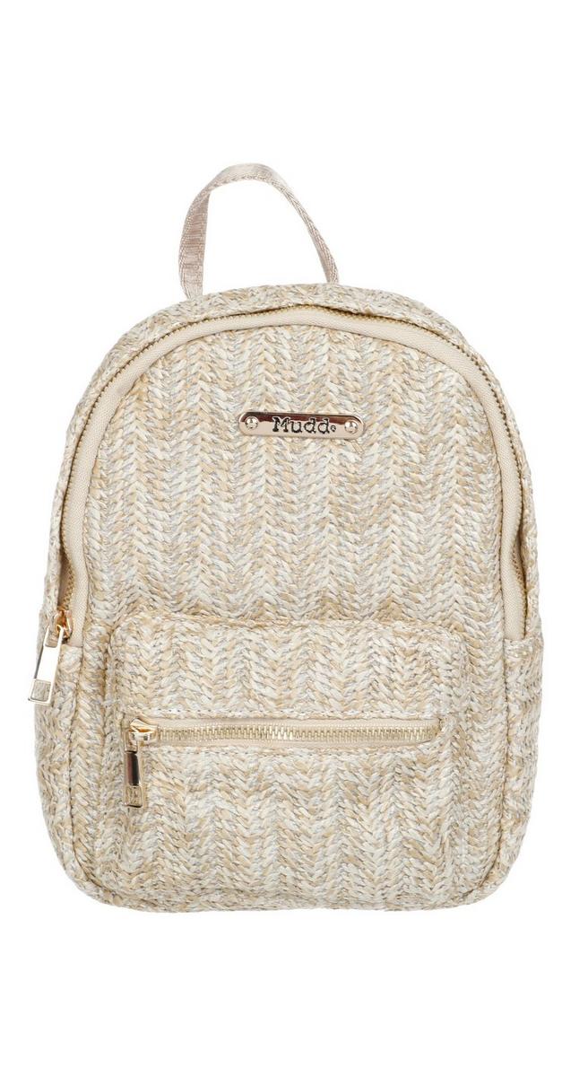 Solid Straw Mini Backpack Tan Burkes Outlet