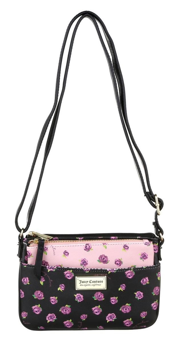 Blooms At Night Pull Out Pouch Vegan Leather Crossbody | Burkes Outlet