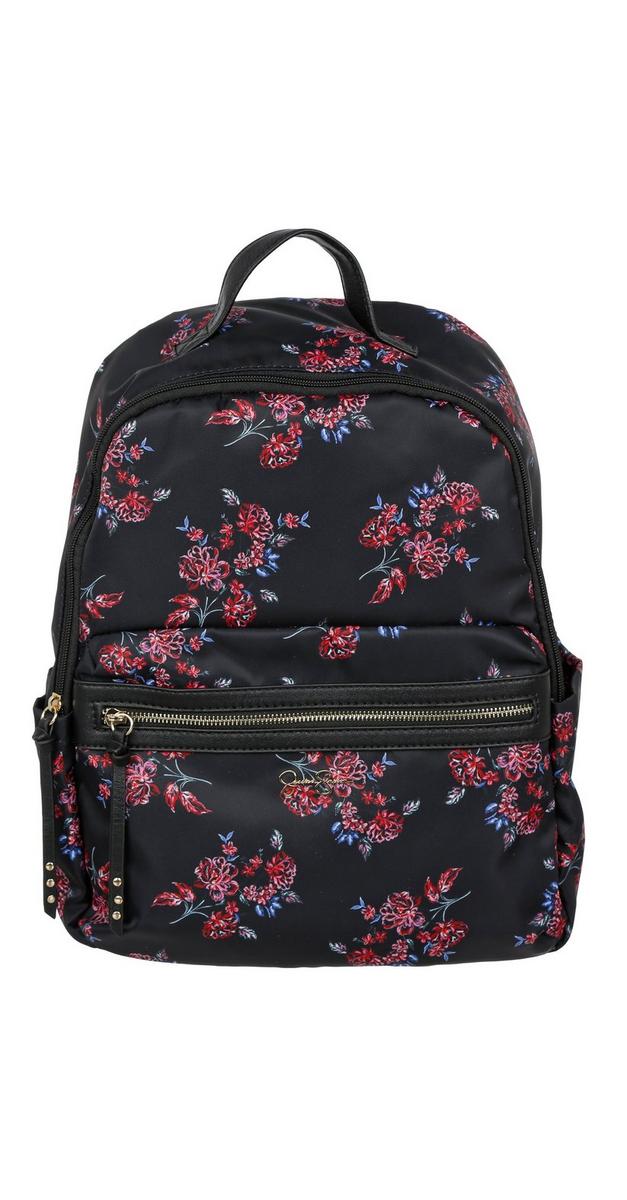 Daria Floral Print Backpack Black Burkes Outlet