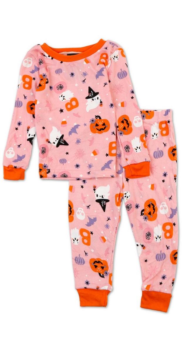 Toddler Girls Halloween Print Pajama Set - Pink | Burkes Outlet