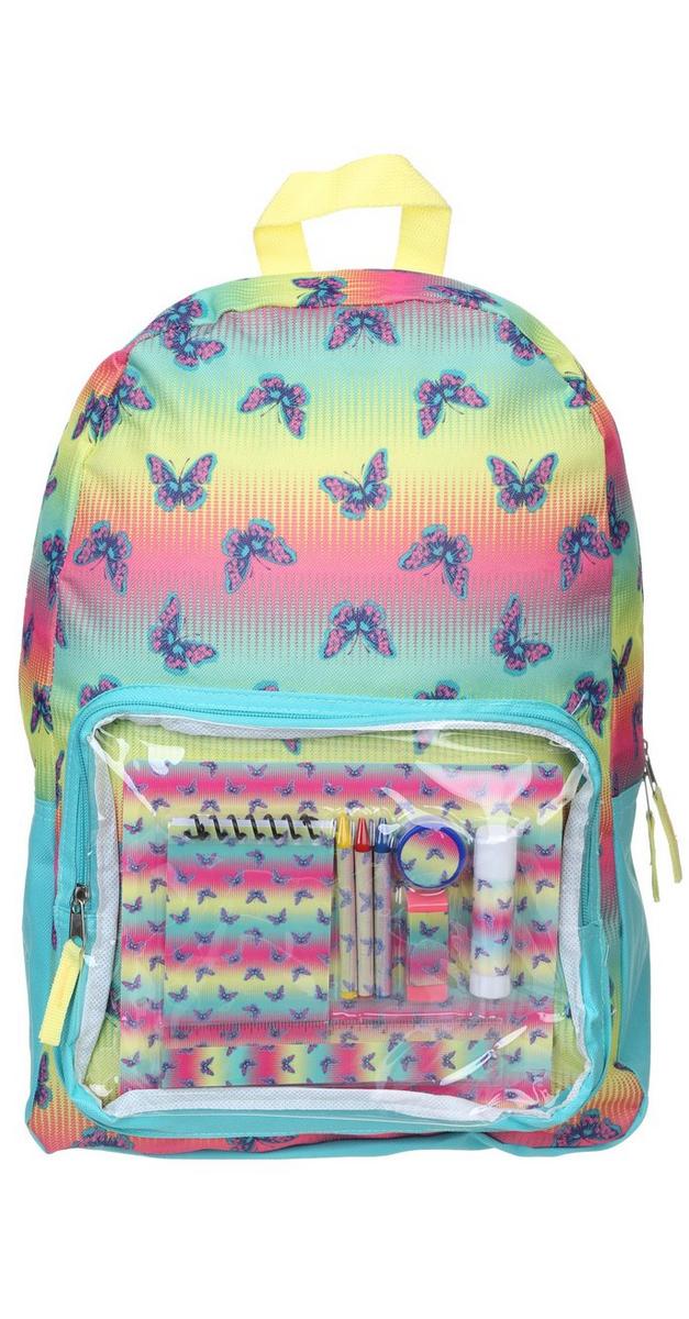 Butterfly Stationary Backpack Set - Blue | Burkes Outlet