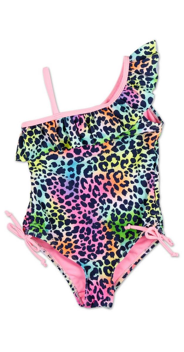 Little Girls Cheetah Print One Piece Swimsuit - Multi | Burkes Outlet