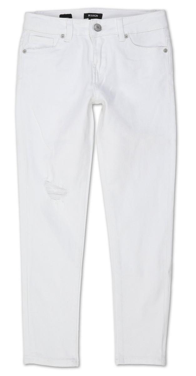 Girls Solid Skinny Jeans - White | Burkes Outlet