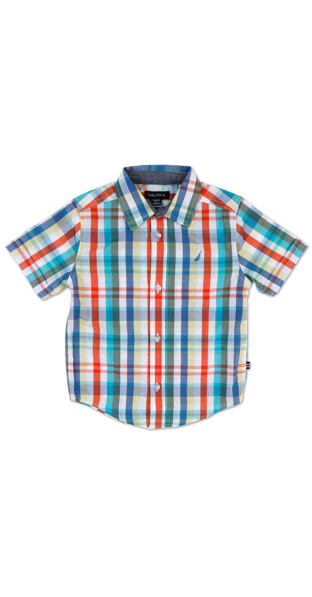 Little Boys Plaid Print Button Up Shirt - Multi | Burkes Outlet