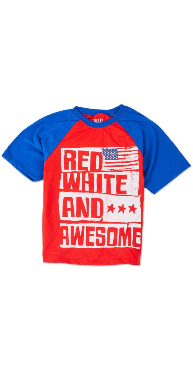 Little Boys America Awesome Graphic Tee - Red | Burkes Outlet