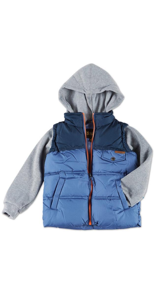 Little Boys Outdoor Color Block Vest Jacket - Blue/Grey | Burkes Outlet