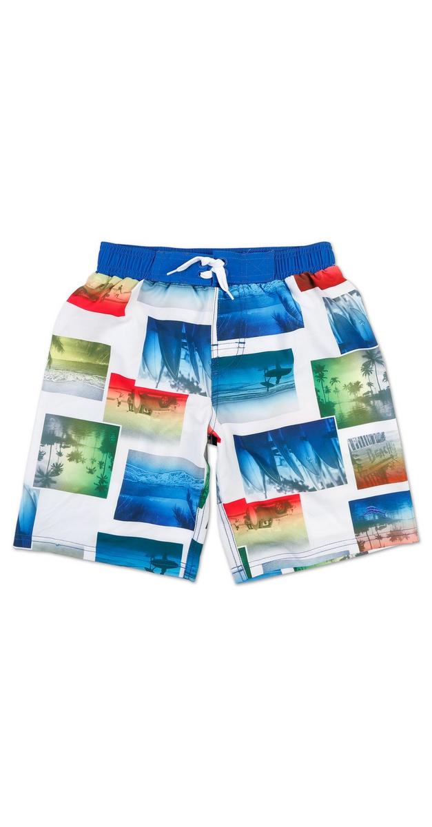 Boys Beach Photos Board Shorts - White Multi | Burkes Outlet