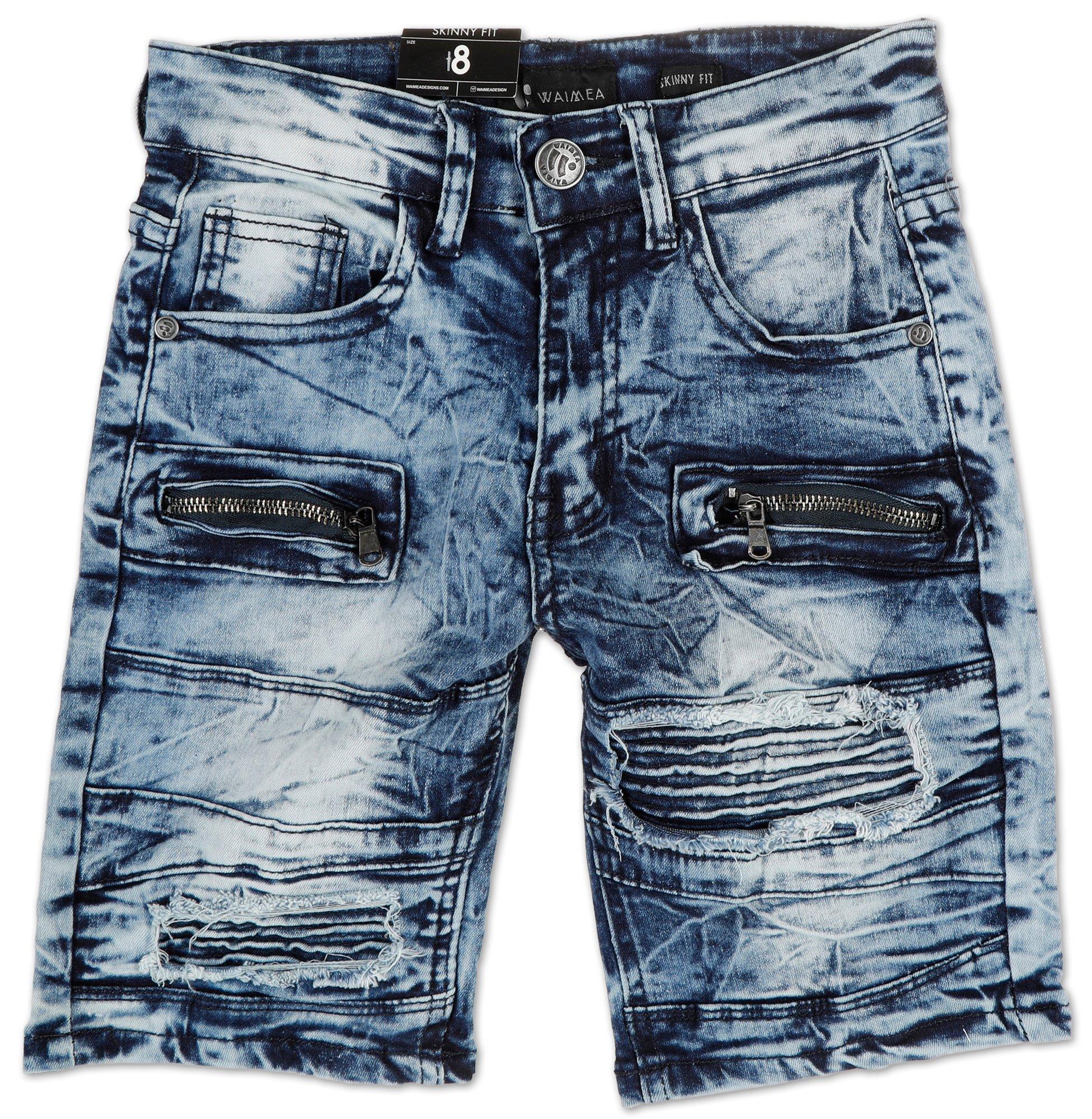 boys distressed shorts