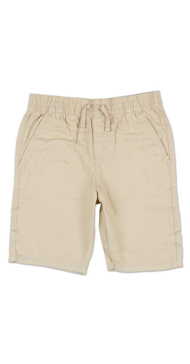 Boys Solid Slim Fit Shorts - Khaki | Burkes Outlet