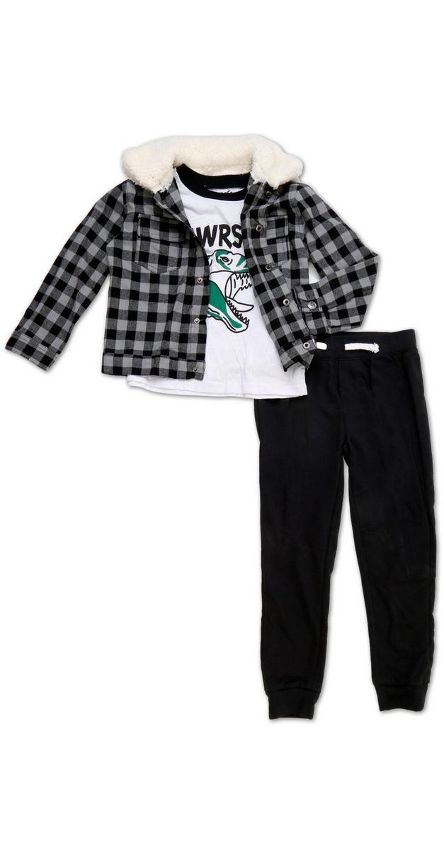 Little Boys 3 Pc Pants Set Black Burkes Outlet