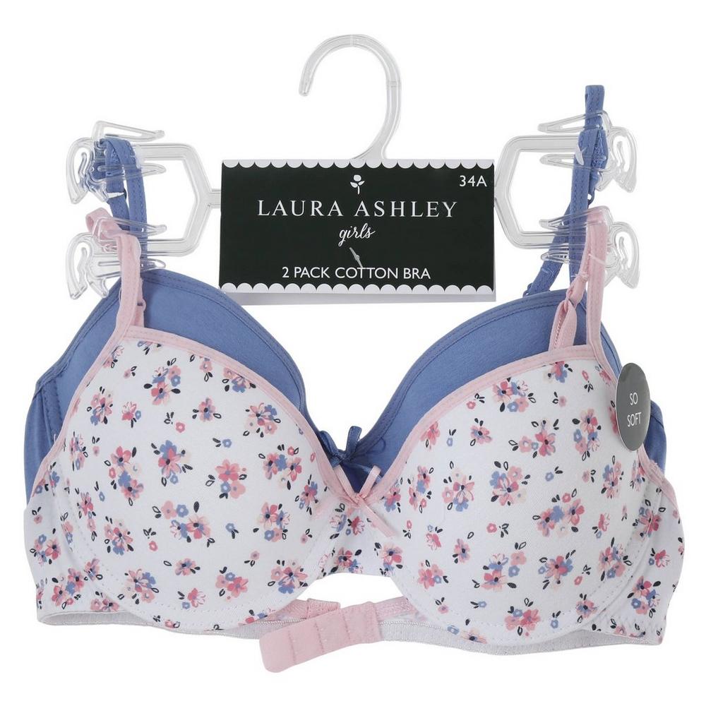 Laura Ashley girls cotton underwire bras size 32 A 2 pack