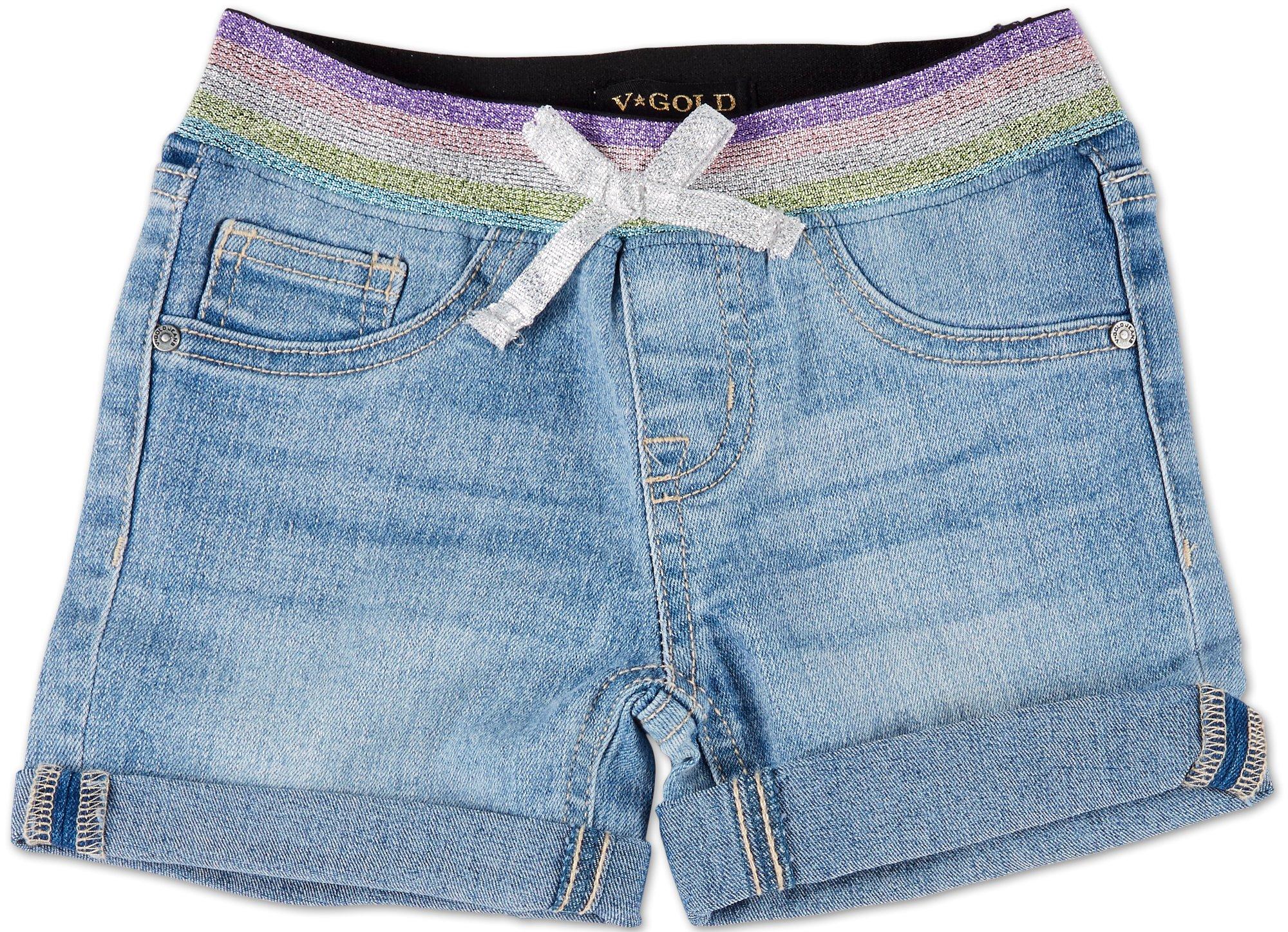 rainbow jean shorts