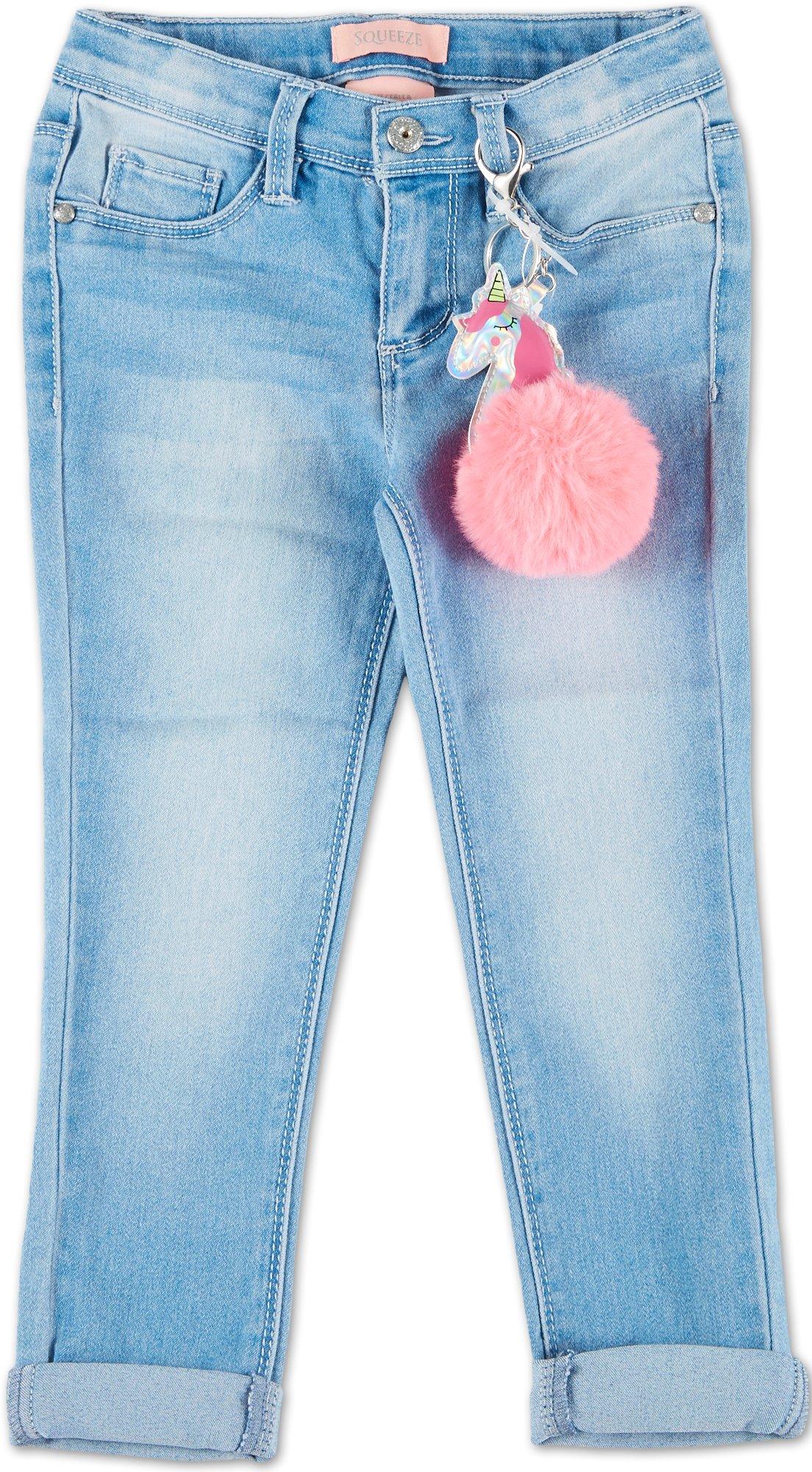 girls light wash jeans