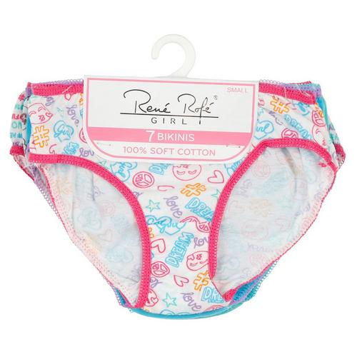 Girls 7 Pk Printed Bikinis Multi Burkes Outlet