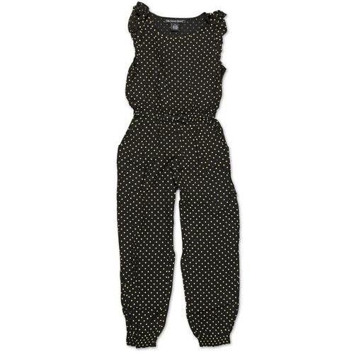 Girls Sleeveless Polka Dot Jumper Black 7 16 Burkes Outlet