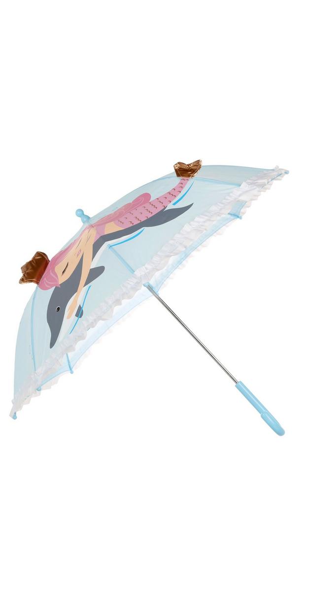 Kidorable Blue Mermaid Umbrella For Girls With Fun Seahorse