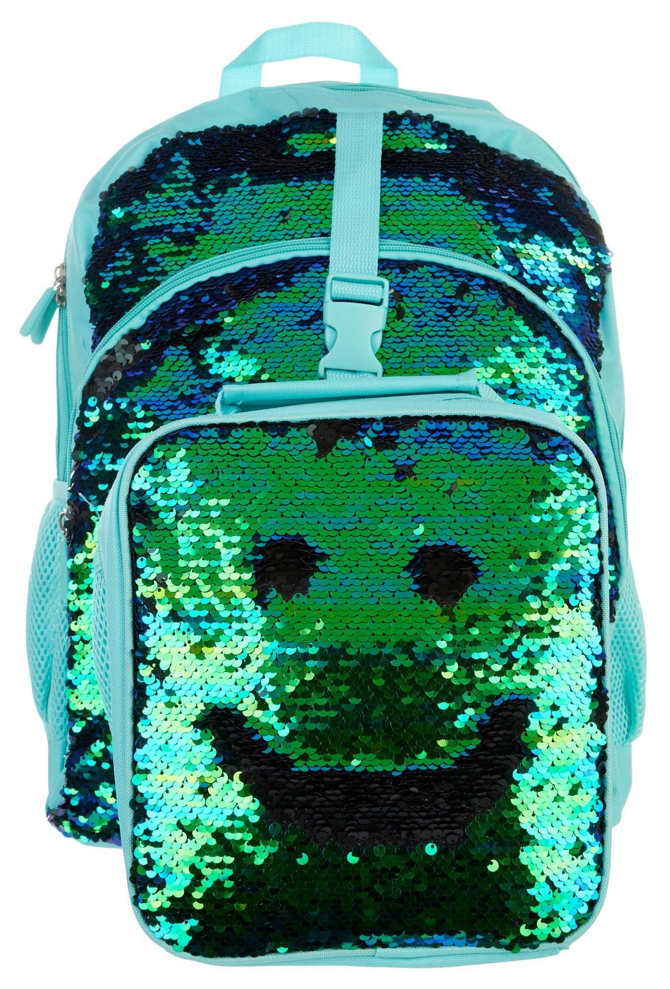 flip sequin backpack and lunchbox