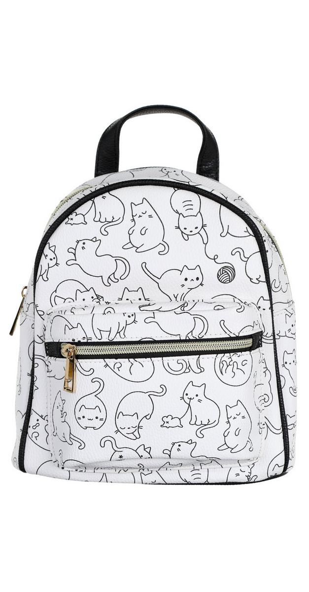 Kitty Cat Fashion Backpack White Burkes Outlet