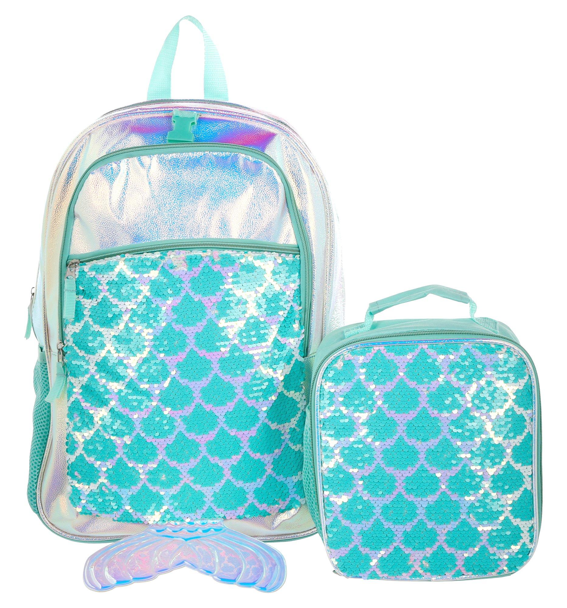 mermaid backpack with lunch bag