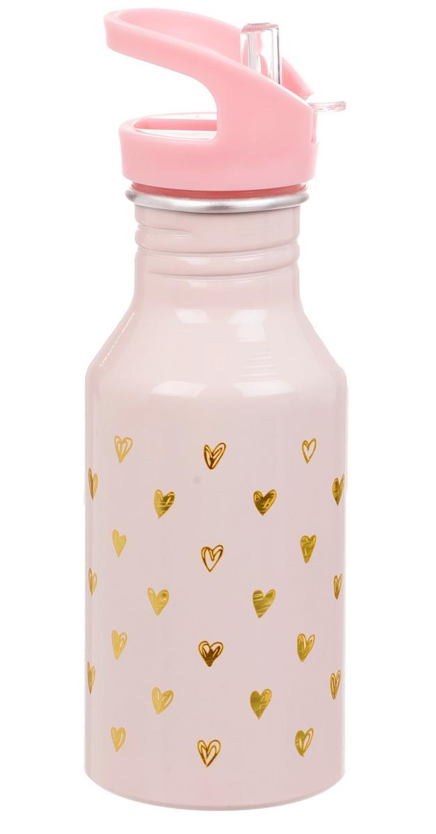 Metallic Heart Water Bottle Pink Burkes Outlet
